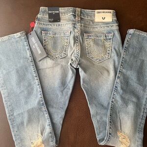 True Religion Classic Blue Denim with Yellow Stitching